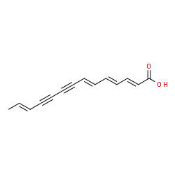 ChemSpider 2D Image | (2E,4E,6E,12E)-2,4,6,12-Tetradecatetraene-8,10-diynoic acid | C14H12O2