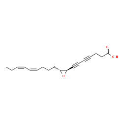 ChemSpider 2D Image | 7-{(2R,3R)-3-[(4Z,6Z)-4,6-Nonadien-1-yl]-2-oxiranyl}-4,6-heptadiynoic acid | C18H22O3