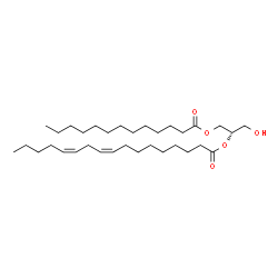 ChemSpider 2D Image | (2S)-1-Hydroxy-3-(tridecanoyloxy)-2-propanyl (9Z,12Z)-9,12-heptadecadienoate | C33H60O5