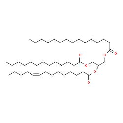 ChemSpider 2D Image | 2-[(9Z)-9-Tetradecenoyloxy]-3-(tridecanoyloxy)propyl pentadecanoate | C45H84O6