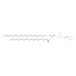 ChemSpider 2D Image | (2R)-2-(Heptadecanoyloxy)-3-(octadecyloxy)propyl 2-(trimethylammonio)ethyl phosphate | C43H88NO7P