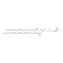 ChemSpider 2D Image | O-[{(2R)-3-[(9Z)-9-Heptadecenoyloxy]-2-[(8Z,11Z,14Z)-8,11,14-icosatrienoyloxy]propoxy}(hydroxy)phosphoryl]-L-serine | C43H76NO10P