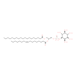 ChemSpider 2D Image | (2R)-2-[(9Z)-9-Heptadecenoyloxy]-3-[(hydroxy{[(1S,2R,3R,4S,5S,6R)-2,3,4,5,6-pentahydroxycyclohexyl]oxy}phosphoryl)oxy]propyl nonadecanoate | C45H85O13P