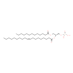 ChemSpider 2D Image | (2R)-1-(Phosphonooxy)-3-(tridecanoyloxy)-2-propanyl (9Z)-9-nonadecenoate | C35H67O8P