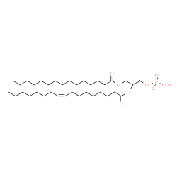 ChemSpider 2D Image | (2R)-1-(Pentadecanoyloxy)-3-(phosphonooxy)-2-propanyl (9Z)-9-heptadecenoate | C35H67O8P