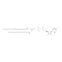 ChemSpider 2D Image | 5'-O-[Hydroxy({hydroxy[(2R)-3-[(9Z)-9-octadecenoyloxy]-2-(palmitoyloxy)propoxy]phosphoryl}oxy)phosphoryl]cytidine | C46H83N3O15P2