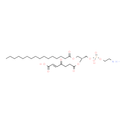 ChemSpider 2D Image | (7R,13E)-1-Amino-4-hydroxy-9,12-dioxo-7-[(palmitoyloxy)methyl]-3,5,8-trioxa-4-phosphapentadec-13-en-15-oic acid 4-oxide | C28H50NO11P