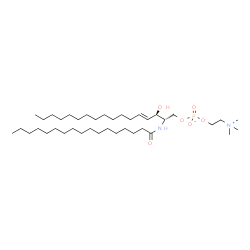 ChemSpider 2D Image | (2S,3R,4E)-2-(Heptadecanoylamino)-3-hydroxy-4-heptadecen-1-yl 2-(trimethylammonio)ethyl phosphate | C39H79N2O6P