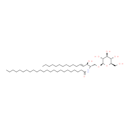 ChemSpider 2D Image | N-[(2S,3R,4E)-1-(beta-D-Glucopyranosyloxy)-3-hydroxy-4-hexadecen-2-yl]tetracosanamide | C46H89NO8