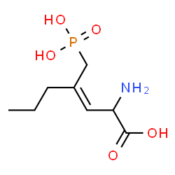 ChemSpider 2D Image | (3Z)-2-Amino-4-(phosphonomethyl)-3-heptenoic acid | C8H16NO5P