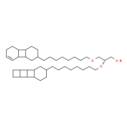 ChemSpider 2D Image | (2S)-3-{[8-(1,2,3,4,4a,4b,5,6,8a,8b-Decahydro-2-biphenylenyl)octyl]oxy}-2-{[8-(tetracyclo[6.4.0.0~2,7~.0~3,6~]dodec-10-yl)octyl]oxy}-1-propanol | C43H72O3