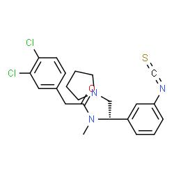 ChemSpider 2D Image | 2-(3,4-Dichlorophenyl)-N-[(1S)-1-(3-isothiocyanatophenyl)-2-(1-pyrrolidinyl)ethyl]-N-methylacetamide | C22H23Cl2N3OS
