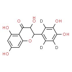 ChemSpider 2D Image | 2-[3,4-Dihydroxy(~2~H_3_)phenyl]-3,5,7-trihydroxy-2,3-dihydro-4H-chromen-4-one | C15H9D3O7