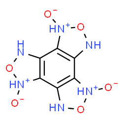 ChemSpider 2D Image | 1,3,4,6,7,9-Hexahydrobis[1,2,5]oxadiazolo[3,4-e:3',4'-g][2,1,3]benzoxadiazole 1,4,7-trioxide | C6H6N6O6