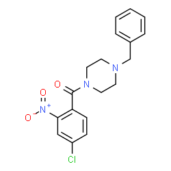 ChemSpider 2D Image | (4-Benzyl-1-piperazinyl)(4-chloro-2-nitrophenyl)methanone | C18H18ClN3O3