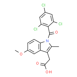 ChemSpider 2D Image | [5-Methoxy-2-methyl-1-(2,4,6-trichlorobenzoyl)-1H-indol-3-yl]acetic acid | C19H14Cl3NO4