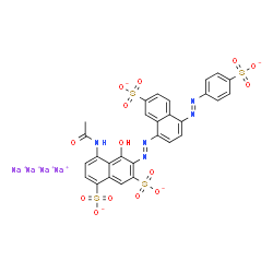 ChemSpider 2D Image | Tetrasodium 4-acetamido-5-hydroxy-6-[(E)-{7-sulfonato-4-[(E)-(4-sulfonatophenyl)diazenyl]-1-naphthyl}diazenyl]-1,7-naphthalenedisulfonate | C28H17N5Na4O14S4