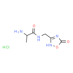 ChemSpider 2D Image | N-[(5-Oxo-2,5-dihydro-1,2,4-oxadiazol-3-yl)methyl]alaninamide hydrochloride (1:1) | C6H11ClN4O3