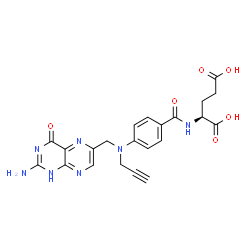 ChemSpider 2D Image | N-(4-{[(2-amino-4-hydroxypteridin-6-yl)methyl](prop-2-yn-1-yl)amino}benzoyl)-L-glutamic acid | C22H21N7O6