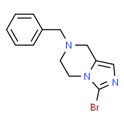 ChemSpider 2D Image | 7-Benzyl-3-bromo-5,6,7,8-tetrahydroimidazo[1,5-a]pyrazine | C13H14BrN3