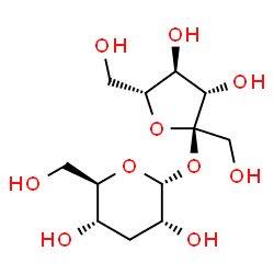 ChemSpider 2D Image | alpha-D-Fructofuranosyl 3-deoxy-alpha-D-ribo-hexopyranoside | C12H22O10