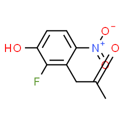 ChemSpider 2D Image | 1-(2-Fluoro-3-hydroxy-6-nitrophenyl)acetone | C9H8FNO4