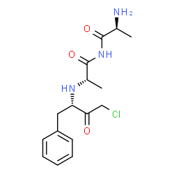 ChemSpider 2D Image | (2S)-2-Amino-N-[(2S)-2-{[(2S)-4-chloro-3-oxo-1-phenyl-2-butanyl]amino}propanoyl]propanamide | C16H22ClN3O3