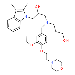 ChemSpider 2D Image | 3-([3-(2,3-Dimethyl-1H-indol-1-yl)-2-hydroxypropyl]{3-ethoxy-4-[2-(4-morpholinyl)ethoxy]benzyl}amino)-1-propanol | C31H45N3O5