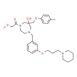 ChemSpider 2D Image | 1-(6-Hydroxy-6-[(4-methylphenoxy)methyl]-4-{3-[3-(1-piperidinyl)propoxy]benzyl}-1,4-diazepan-1-yl)-2-methoxyethanone | C31H45N3O5