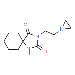ChemSpider 2D Image | 3-[2-(1-Aziridinyl)ethyl]-1,3-diazaspiro[4.5]decane-2,4-dione | C12H19N3O2