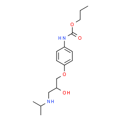 ChemSpider 2D Image | Propyl {4-[2-hydroxy-3-(isopropylamino)propoxy]phenyl}carbamate | C16H26N2O4