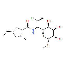 ChemSpider 2D Image | Methyl (5S)-5-[(1R,2R)-2-chloro-1-{[(4S)-4-ethyl-1-methyl-D-prolyl]amino}propyl]-1-thio-beta-D-arabinopyranoside | C17H31ClN2O5S