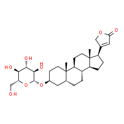 ChemSpider 2D Image | (3beta,5beta,14alpha)-3-(beta-D-Glucopyranosyloxy)card-20(22)-enolide | C29H44O8