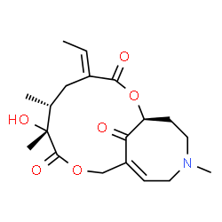 ChemSpider 2D Image | (1S,4E,6R,7R,11Z)-4-Ethylidene-7-hydroxy-6,7,14-trimethyl-2,9-dioxa-14-azabicyclo[9.5.1]heptadec-11-ene-3,8,17-trione | C19H27NO6