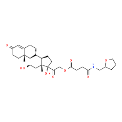 ChemSpider 2D Image | (8alpha,9beta,10alpha,11alpha,13alpha,14beta,17alpha)-11,17-Dihydroxy-3,20-dioxopregn-4-en-21-yl 4-oxo-4-[(tetrahydro-2-furanylmethyl)amino]butanoate | C30H43NO8