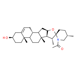 ChemSpider 2D Image | 1-[(3alpha,8alpha,9xi,10alpha,13alpha,14xi,17beta,20beta,25S)-3-Hydroxyspirosol-5-en-28-yl]ethanone | C29H45NO3