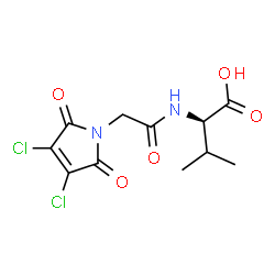 ChemSpider 2D Image | N-[(3,4-Dichloro-2,5-dioxo-2,5-dihydro-1H-pyrrol-1-yl)acetyl]-D-valine | C11H12Cl2N2O5