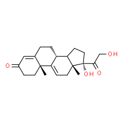 ChemSpider 2D Image | (8alpha,10alpha,13alpha,14xi,17alpha)-17,21-Dihydroxypregna-4,9(11)-diene-3,20-dione | C21H28O4
