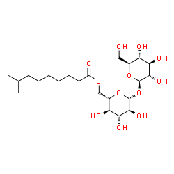 ChemSpider 2D Image | beta-L-Glucopyranosyl 6-O-(8-methylnonanoyl)-beta-L-glucopyranoside | C22H40O12