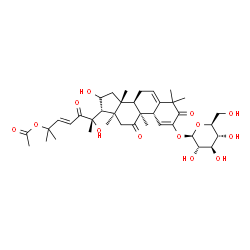 ChemSpider 2D Image | (4S,8beta,9alpha,13alpha,14beta,16beta,17alpha,20S,23E)-2-(beta-L-Glucopyranosyloxy)-16,20-dihydroxy-9,10,14-trimethyl-1,11,22-trioxo-4,9-cyclo-9,10-secocholesta-2,5,23-trien-25-yl acetate | C38H54O13