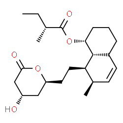 ChemSpider 2D Image | (1R,4aS,7R,8R,8aR)-8-{2-[(2S,4S)-4-Hydroxy-6-oxotetrahydro-2H-pyran-2-yl]ethyl}-7-methyl-1,2,3,4,4a,7,8,8a-octahydro-1-naphthalenyl (2R)-2-methylbutanoate | C23H36O5