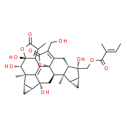 ChemSpider 2D Image | [(1aS,1bR,2S,2aR,5cS,9aS,10R,10aR,11aS,11bR,11cR,12aR,12bR)-2,2a,10,12a-Tetrahydroxy-8-(hydroxymethyl)-1b,5,11b-trimethyl-4,7-dioxo-1,1a,1b,2,2a,4,7,9,9a,10,10a,11,11a,11b,11c,12,12a,12b-octadecahydro
cyclopropa[4,5]cyclopropa[4',5']cyclopenta[1',2':7,8]furo[3',2':10,10a]acephenanthryleno[2,1-b]furan-10-yl]methyl (2E)-2-methyl-2-butenoate | C35H40O11