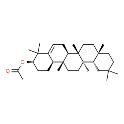 ChemSpider 2D Image | (3R,6aR,6bS,8aS,12aS,12bR,14aS,14bR)-4,4,6b,8a,11,11,12b,14a-Octamethyl-1,2,3,4,6,6a,6b,7,8,8a,9,10,11,12,12a,12b,13,14,14a,14b-icosahydro-3-picenyl acetate | C32H52O2