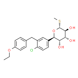 ChemSpider 2D Image | Methyl (5R)-5-[4-chloro-3-(4-ethoxybenzyl)phenyl]-1-thio-alpha-D-arabinopyranoside | C21H25ClO5S