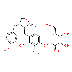 ChemSpider 2D Image | 4-{[(3S,4S)-4-(3,4-Dimethoxybenzyl)-2-oxotetrahydro-3-furanyl]methyl}-2-methoxyphenyl alpha-L-altropyranoside | C27H34O11