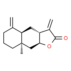 ChemSpider 2D Image | (3aR,4aR,8aR,9aS)-8a-Methyl-3,5-bis(methylene)decahydronaphtho[2,3-b]furan-2(3H)-one | C15H20O2
