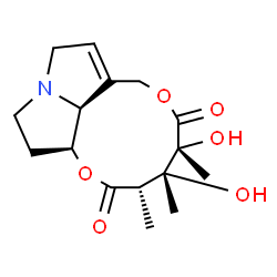 ChemSpider 2D Image | (3S,4R,5R,13aS,13bS)-4,5-Dihydroxy-3,4,5-trimethyl-4,5,8,10,12,13,13a,13b-octahydro-2H-[1,6]dioxacycloundecino[2,3,4-gh]pyrrolizine-2,6(3H)-dione | C16H23NO6