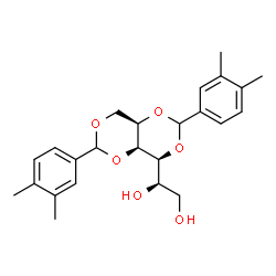 ChemSpider 2D Image | (1R)-1-[(4S,4aS,8aR)-2,6-Bis(3,4-dimethylphenyl)tetrahydro[1,3]dioxino[5,4-d][1,3]dioxin-4-yl]-1,2-ethanediol (non-preferred name) | C24H30O6