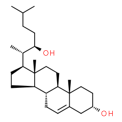 ChemSpider 2D Image | (3beta,8alpha,9beta,10alpha,13alpha,14beta,17alpha,22R)-Cholest-5-ene-3,22-diol | C27H46O2