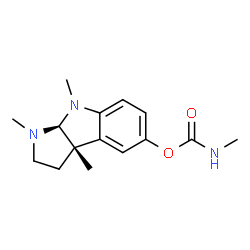 ChemSpider 2D Image | (3aS,8aS)-1,3a,8-Trimethyl-1,2,3,3a,8,8a-hexahydropyrrolo[2,3-b]indol-5-yl methylcarbamate | C15H21N3O2
